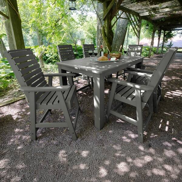 Weatherly 7-piece Outdoor Dining Set - 42" x 72" Table, Counter-height